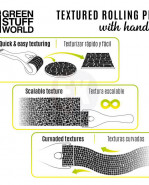 GSW: Rolling pin with Handle - Cobblestone Small - Textúrovací valček s rukoväťou (dlažobný kameň malý)
